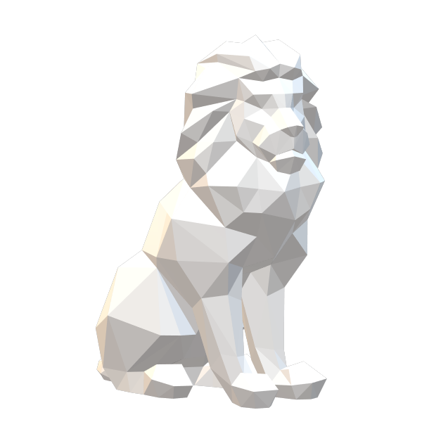 statue lion en résine blanche